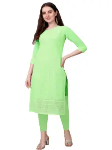 ZAZADIYA IMPEX Women Lime Green Kurtis