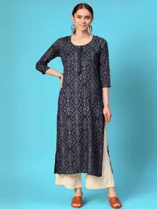 Faxmon Fashion Women Ethnic Motifs Printed Straight Kurta