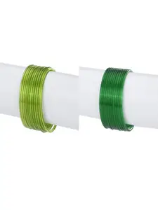 1ST TIME Green Set of 2 Alloy Bangle