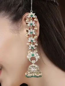KARATCART Gold Plated Kundan Studded Jhumkas Earrings