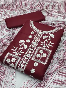 APNISHA Embroidered Pure Cotton Unstitched Dress Material