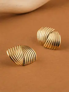 PALMONAS Gold-Plated Stainless Steel Waterproof & Anti-Tarnish Alice Swirl Fan Studs
