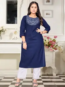 ZAZADIYA IMPEX Women Navy Blue Kurtis