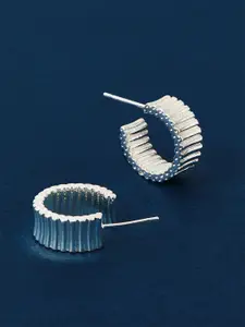 Accessorize Silver-Plated Contemporary Hoop Earrings