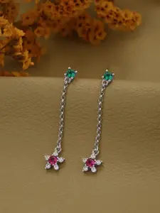 VANBELLE 925 Sterling Silver Rhodium Plated CZ Star Drop Earring