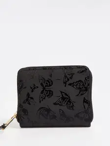 max Women Textured PU Zip Around Wallet