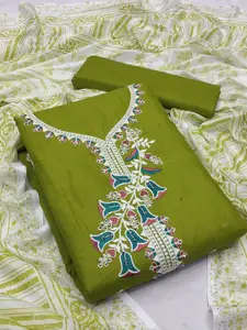 APNISHA Embroidered Pure Cotton Unstitched Dress Material