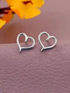 VANBELLE 925 Sterling Silver Rhodium Plated Heart Stud Earring