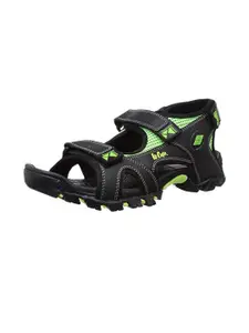 Lee Cooper Black Synthetic Leather Sandals