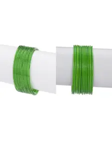 1ST TIME 24Pcs Green Glass Bangles