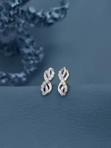 VANBELLE 925 Sterling Silver Rhodium Plated CZ Infinity Stud Earring
