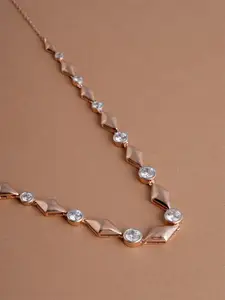 PALMONAS Sterling Silver Rose Gold-Plated Necklace