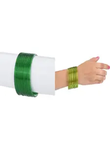 1ST TIME Women Green Glass Bangles