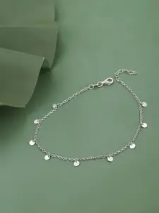 VANBELLE 925 Sterling Silver Rhodium Plated Charm Anklet