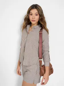 Honey by Pantaloons Women Striped Pure Cotton Casual Shirt