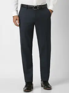 Van Heusen Men Checked Slim Fit Formal Trousers