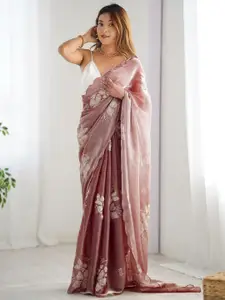 Anouk Floral Embroidered Sequinned Organza Saree