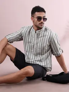 FILORI STUDIO Men Striped Festive Straight Kurta