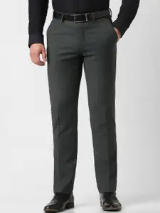 Van Heusen Men Textured Slim Fit Formal Trousers