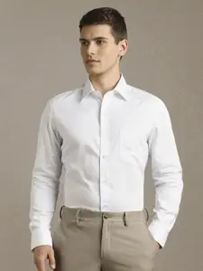 Louis Philippe Spread Collar Long Sleeves Regular Fit Pure Cotton Formal Shirt