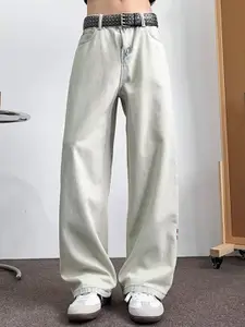 StyleCast x Revolte Men Wide Leg Mid-Rise Clean Look Jeans