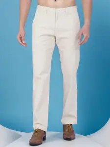 AWACK Men Pure Linen Tailored Mid-Rise Easy Wash Trousers