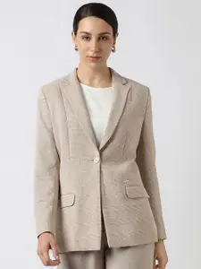 Van Heusen Woman Checked Single Breasted Formal Blazer