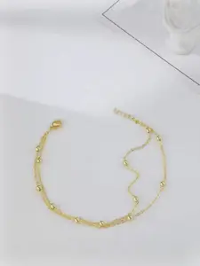 ReNi Gold-Plated Artificial Beads Anklet
