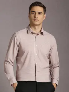 Louis Philippe Men Micro Ditsy Printed Spread Collar Formal Shirt