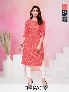 KETAKI FASHION Women Pack of 3 Printed Crepe Kurta