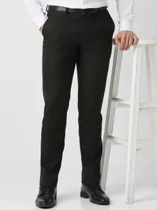 Van Heusen Men Checked Slim Fit Formal Trousers