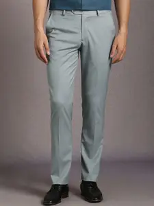 Louis Philippe Men Textured Mid-Rise Slim Fit Formal Trousers