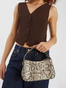 Accessorize London Women Snake Print Curved Handheld