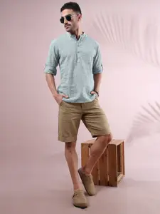 FILORI STUDIO Men Checked Festive Pure Cotton Straight Kurta