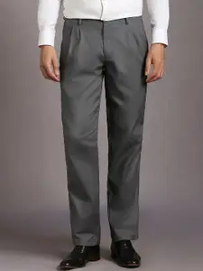 Louis Philippe Men Pleated Formal Trousers