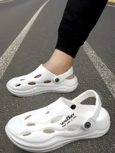 PROUZ Men White Classic Casual Clogs