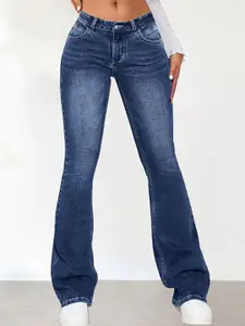 StyleCast Women Bootcut Low-Rise Light Fade Acid Wash Stretchable Jeans