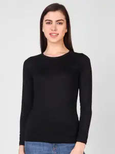 69 FASHION STREET Women Slim Fit Round Neck Full Sleeve Cotton T-Shirt Top