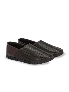 Azzaro Black Men Leather Formal Slip-Ons