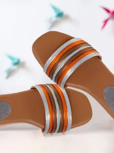 CATBIRD Women Striped Open Toe Flats