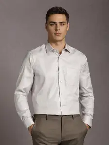 Louis Philippe Checked Long Sleeves Pure Cotton Formal Shirt