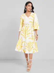 AKKRITI BY PANTALOONS Tropical Print Fit & Flare Dress