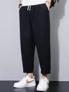 StyleCast x Revolte Men Solid Mid-Rise Regular Fit Trousers