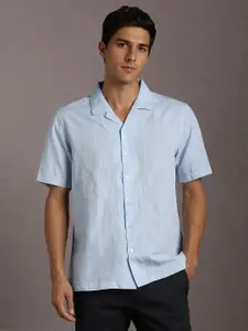 Louis Philippe Men Solid Cuban Collar Casual Shirt