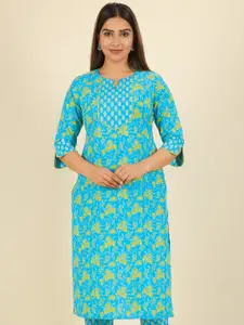 Aramya Women Floral Printed Daily Cotton Straight Kurta