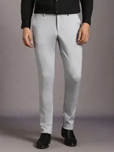 Louis Philippe Men Textured Slim Fit Formal Trousers