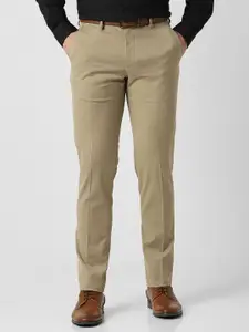 Van Heusen Men Self Design Slim Fit Trousers