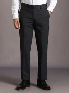 Louis Philippe Men Textured Slim Fit Formal Trousers