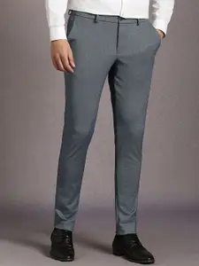 Louis Philippe Men Textured Slim Fit  Formal Trousers