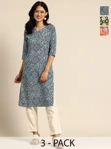 KETAKI FASHION Women Pack of 3 Printed Crepe Kurta